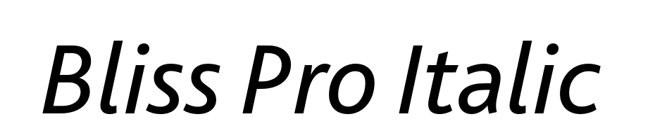 Bliss Pro Italic Yazı tipi ücretsiz indir